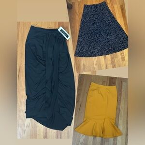 Elegant Black, yellow and polka dot bundle skirts